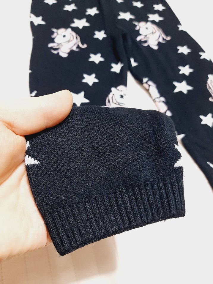 Kız Çocuk Siyah Unicorn Desenli Triko Tayt Lcwaykiki - Görsel 3