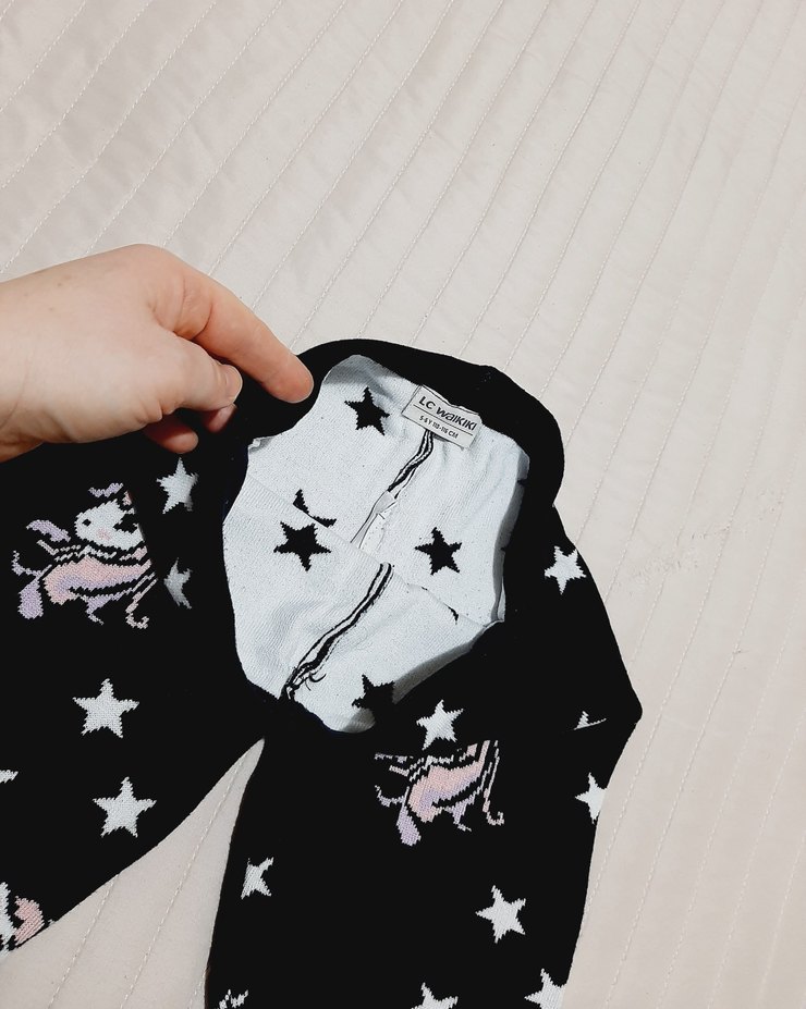 Kız Çocuk Siyah Unicorn Desenli Triko Tayt Lcwaykiki - Görsel 5