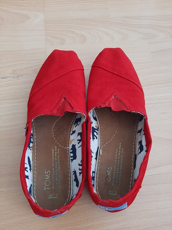 Kadın Kırmızı Dolgu Topuk Espadril Toms - Görsel 5