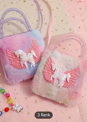Unicorn pelüş Kız Çantası - Görsel 3