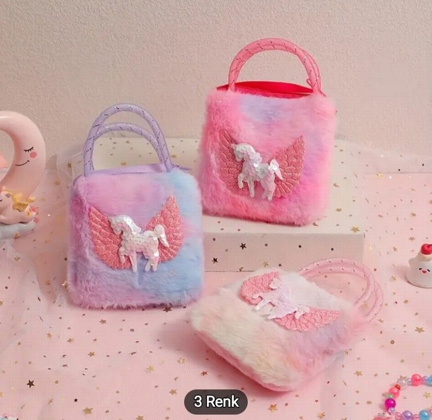 Unicorn pelüş Kız Çantası - Görsel 2