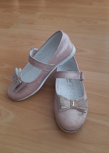 Kız Çocuk Pembe Kemerli Babet Ayakkabı - Görsel 2