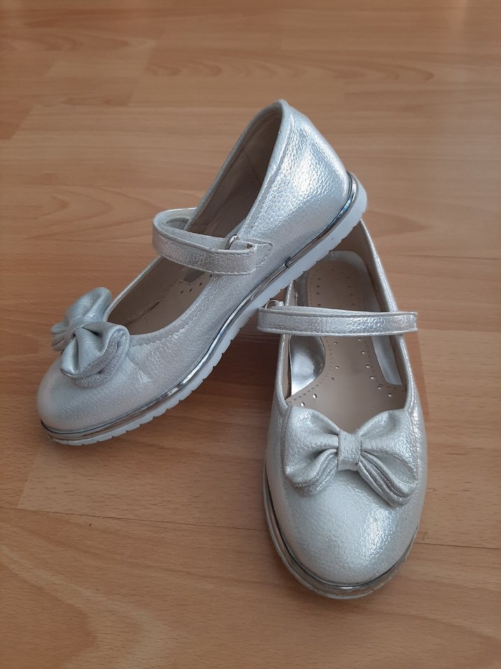 Kız Çocuk Gri Fiyonk Detaylı Babet - Görsel 2