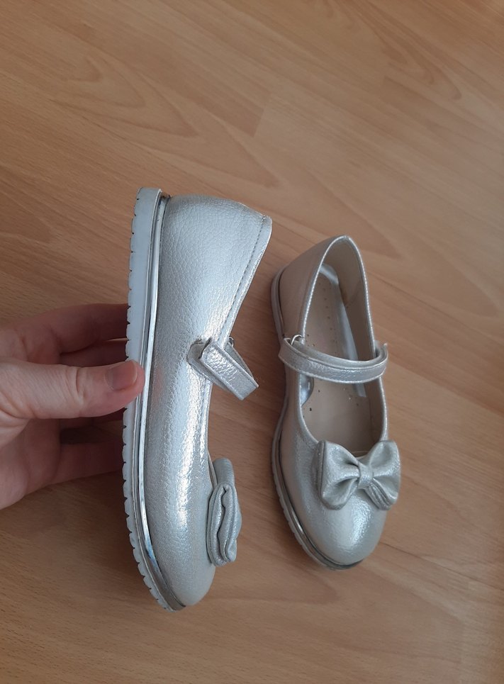 Kız Çocuk Gri Fiyonk Detaylı Babet - Görsel 3