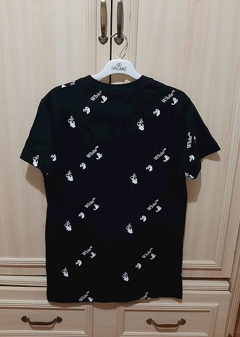 Siyah Baskılı Erkek Tişört Off White - Görsel 4