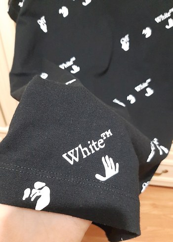 Siyah Baskılı Erkek Tişört Off White - Görsel 3