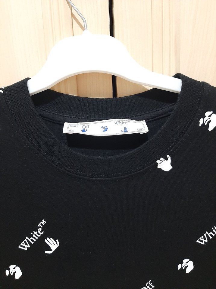 Siyah Baskılı Erkek Tişört Off White - Görsel 2