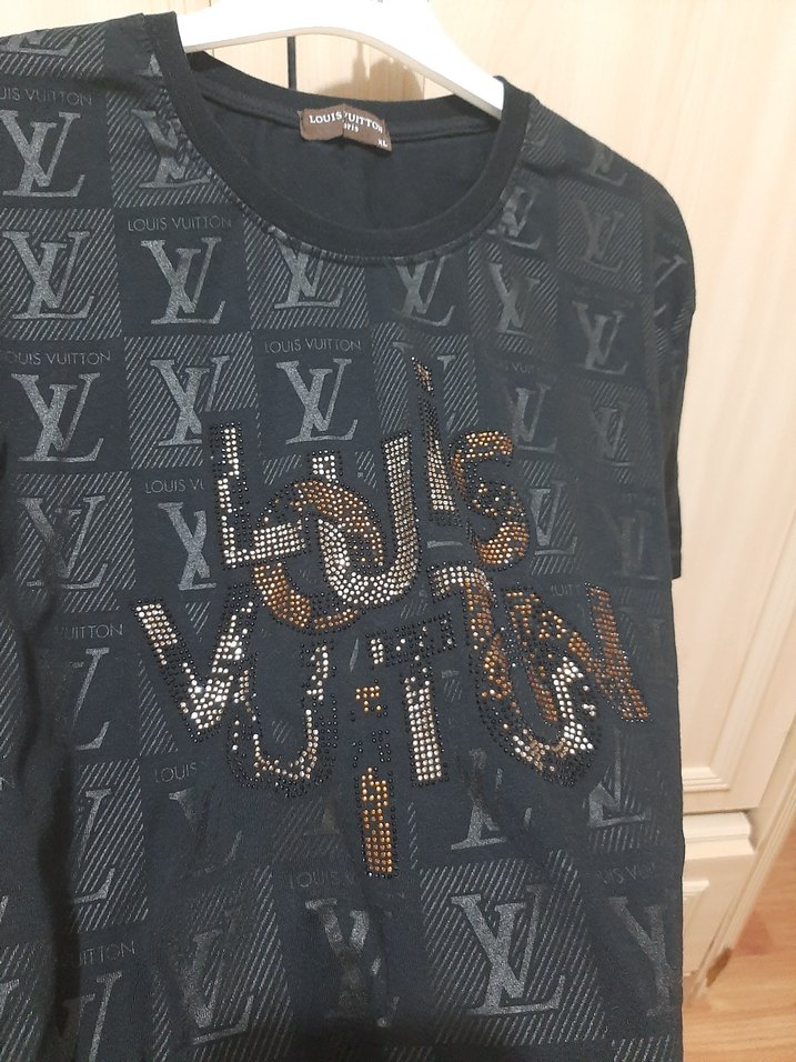 Siyah Baskılı Erkek Tişört Louis Vuitton - Görsel 3