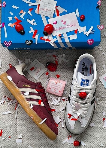 38 Beden bordo Renk 2 adet adidas samba