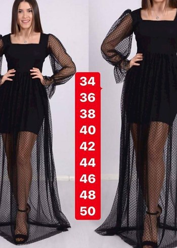 Puantiye Desenli Siyah Strappy Midi Elbise - Görsel 2