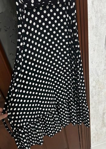 Siyah Puantiyeli elbise - Görsel 2