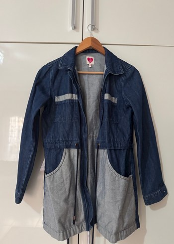 Kadın Gri Uzun Kot Ceket - Görsel 2