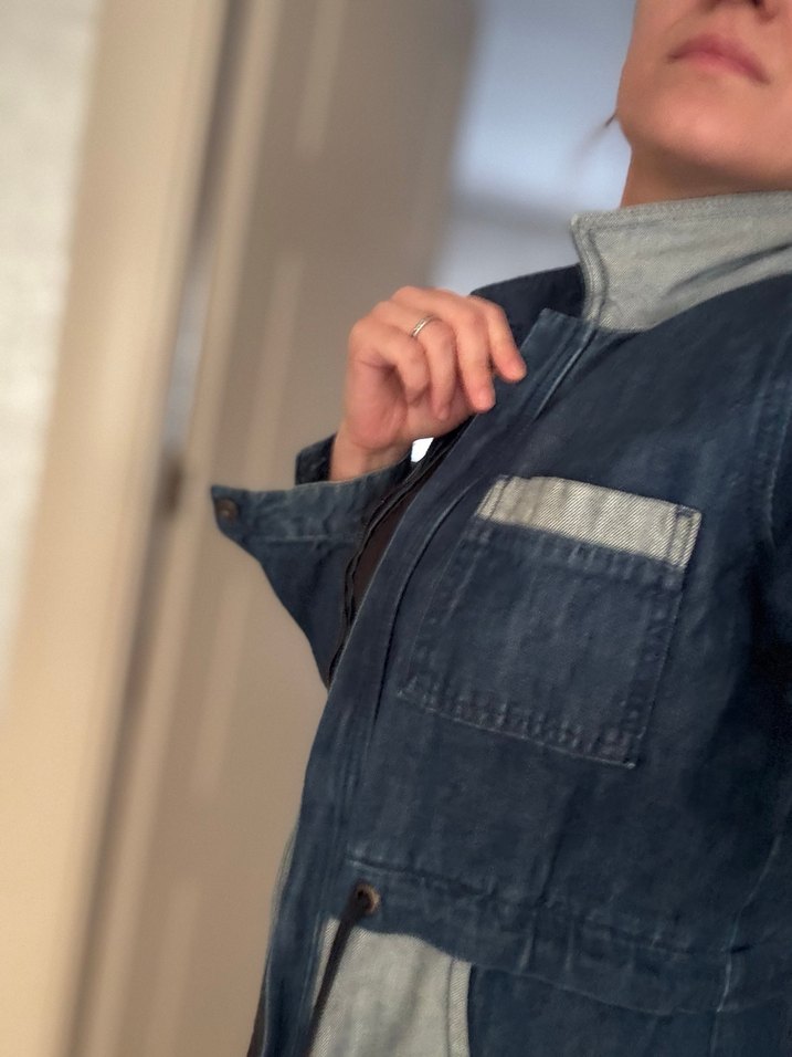 Kadın Gri Uzun Kot Ceket - Görsel 4