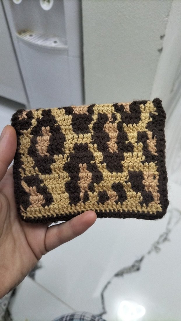 Leopar Desenli Örgü Kadın cüzdan - Görsel 5