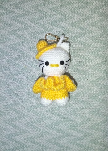 Hello Kitty Sarı Örgü hello kitty Anahtarlık