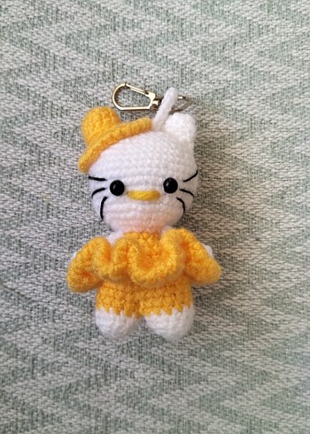 Sarı Örgü hello kitty Anahtarlık