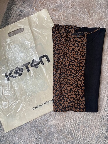 Koton leopar oversize mini elbise