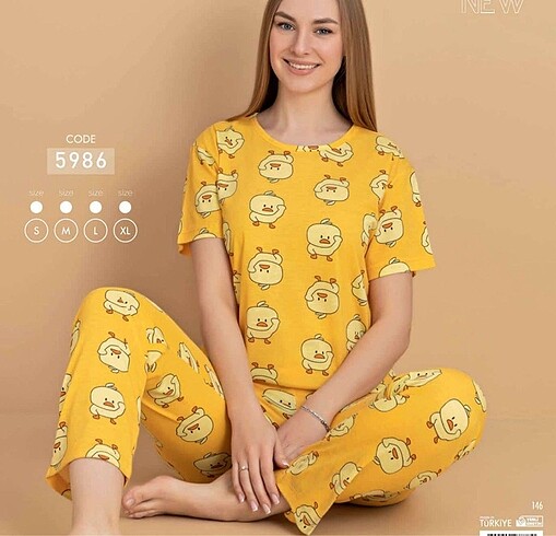 Kisa kollu alti uzun civciv pijama