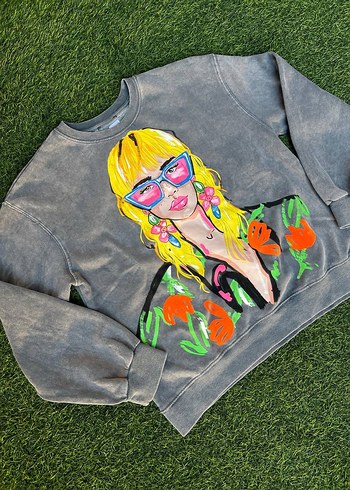 s Beden ZAR A Antrasit Oversize Sweatshirt