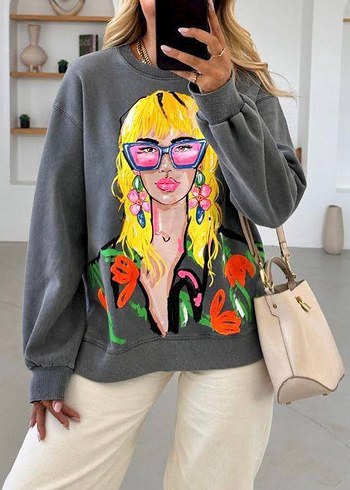 ZAR A Antrasit Oversize Sweatshirt
