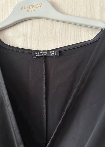 DKNY Siyah V Yaka Kadın Uzun Elbise