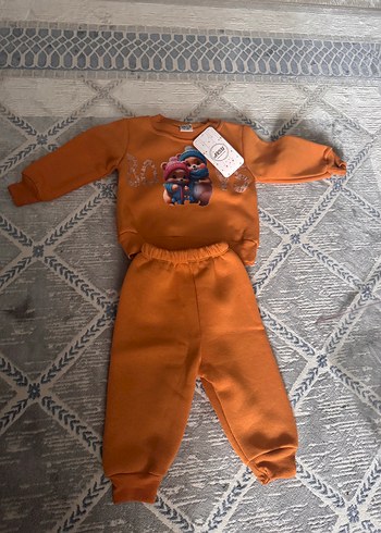 Kahverengi Baskılı Bebek kız Takımı