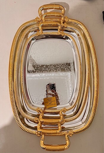 Diğer Üçlü gold desenli tepsiler dubaiden alındı