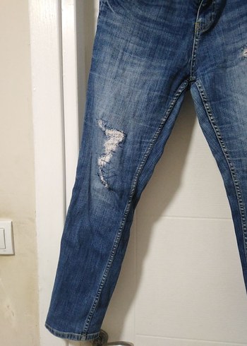 Denim&Co Dizüstü Bol Kesim Mavi Kadın Kot Pantolon