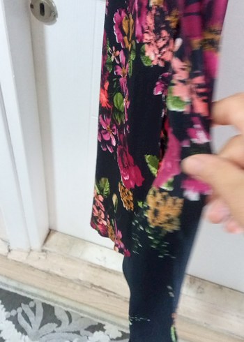s Beden çeşitli Renk Çiçek Desenli Çok Renkli Uzun Bohem Elbise