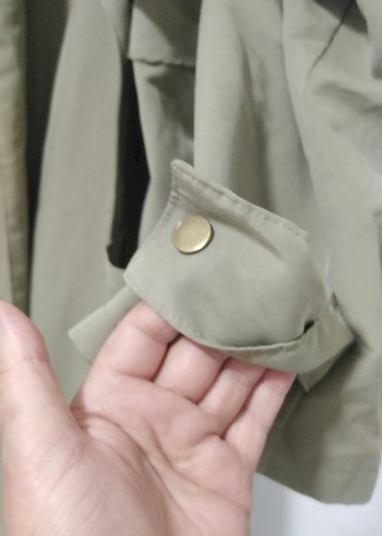 50 Beden ten rengi Renk Bej Kemerli Uzun Keten Kadın Trençkot