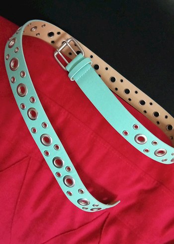 Zara Mint Yesili Metal Halkali İnce Kemer