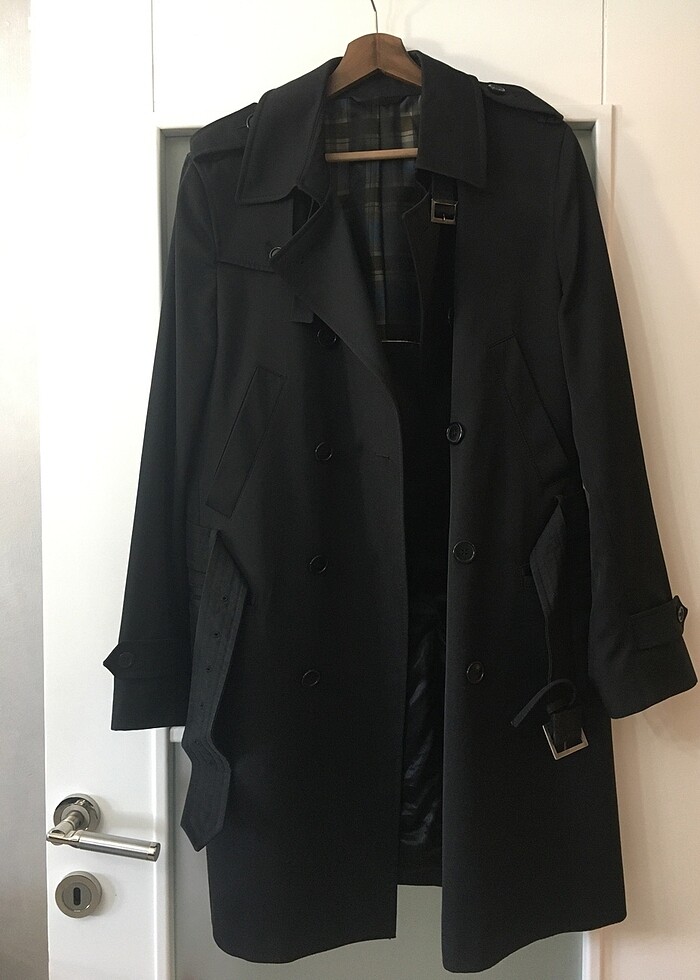 Sarar trençkot siyah - Görsel 2