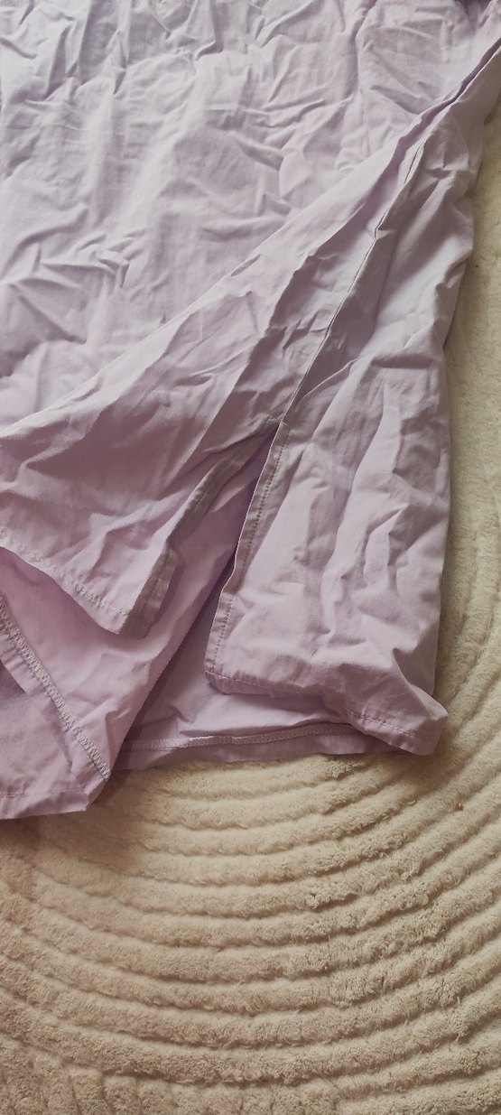 lila Kapüşonlu Midi Boy Kadın Yağmurluk sweatshirt gömlek - Görsel 2