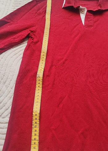 Kırmızı Pamuklu Erkek Polo Yaka Uzun Kollu Tişört - Görsel 2