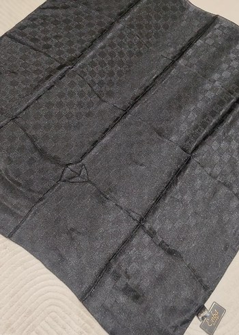 Siyah Parlak Kadın eşarp fular - Görsel 7