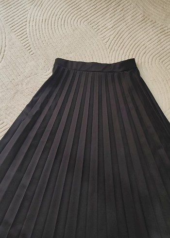 Siyah Pilili Uzun Kadın Etek piliseli etek tesettür etek