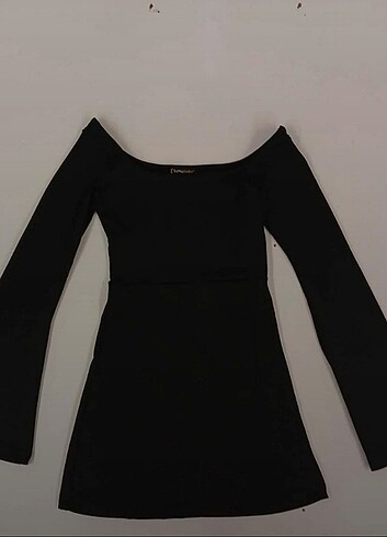 H&M Uzun kollu yan yırtmaçlı mini elbise
