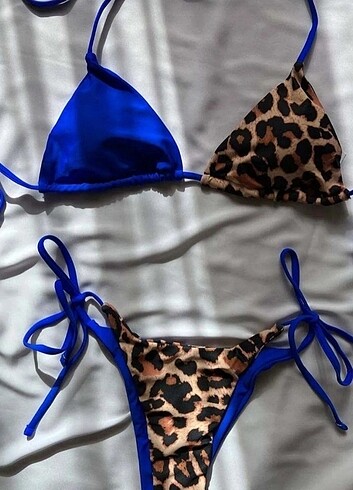 Lacivert leopar bikini takımı 