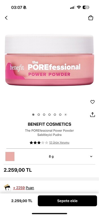 Beden Renk benefit transparan pudra