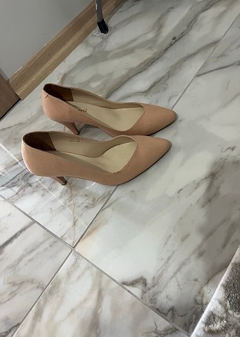 39 Beden Pudra çok uçuk pembe Stiletto Topuklu Kadın Ayakkabı