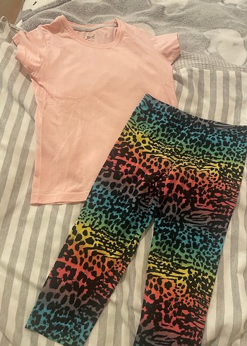 7 Yaş Beden Kız Çocuk Renkli Tie-Dye Tayt