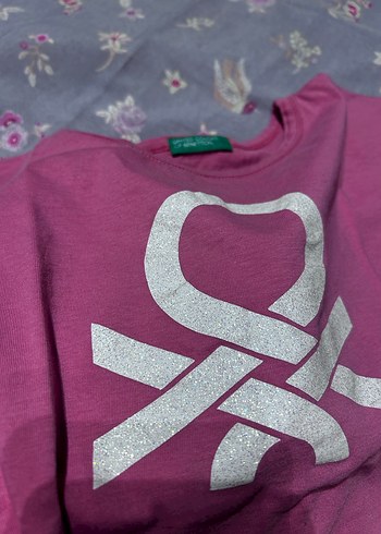 Kız Çocuk Pembe Baskılı Pamuklu Tişört - Görsel 3