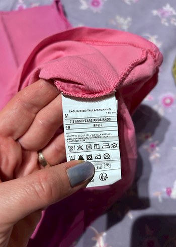 Kız Çocuk Pembe Baskılı Pamuklu Tişört - Görsel 4