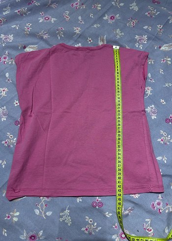 Kız Çocuk Pembe Baskılı Pamuklu Tişört - Görsel 5