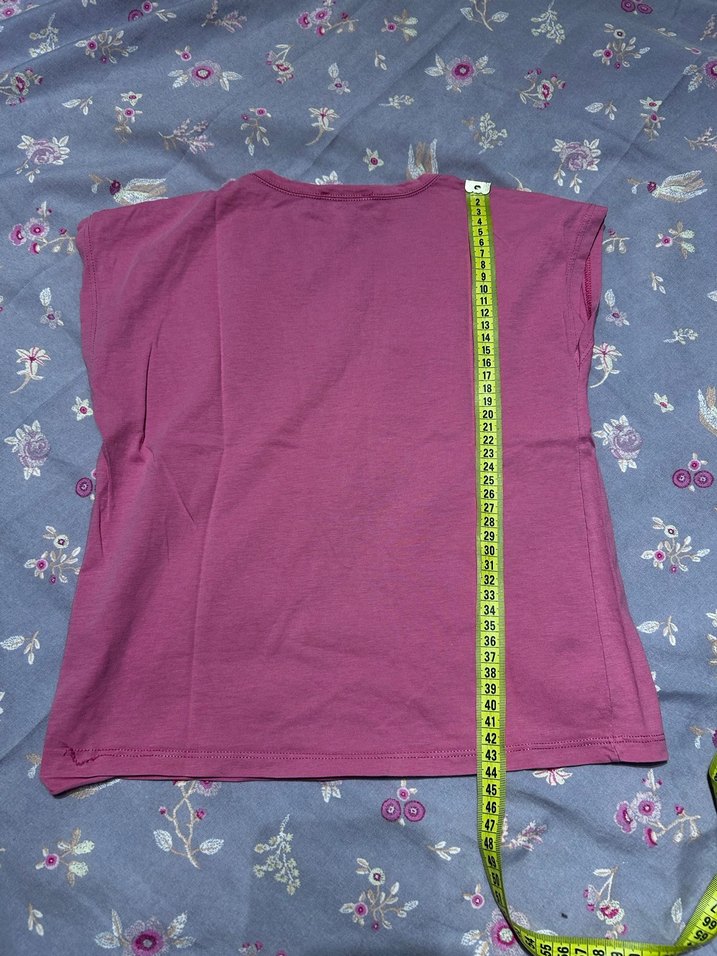 Kız Çocuk Pembe Baskılı Pamuklu Tişört - Görsel 5