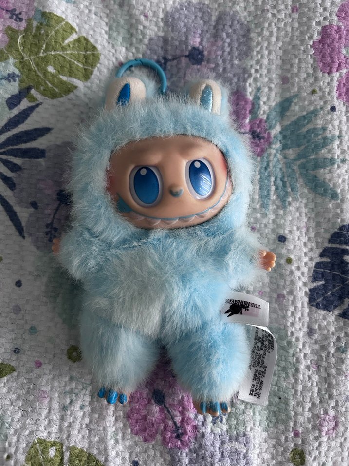 Pastel Mavi Peluş Oyuncak Canavar Labubu - Görsel 2