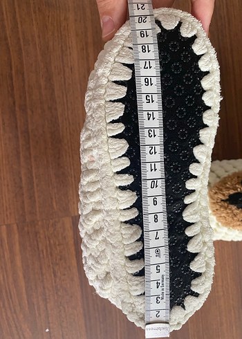 Kızlar için Beyaz Nakışlı Örgü Sıcak Terlik - Görsel 4