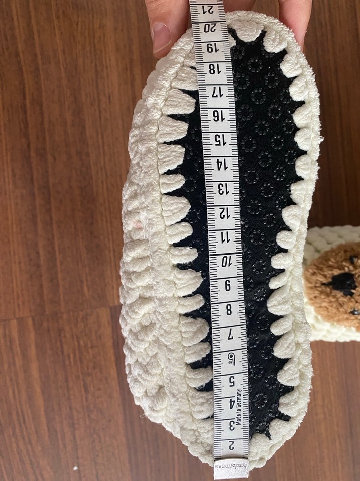 Kızlar için Beyaz Nakışlı Örgü Sıcak Terlik - Görsel 4