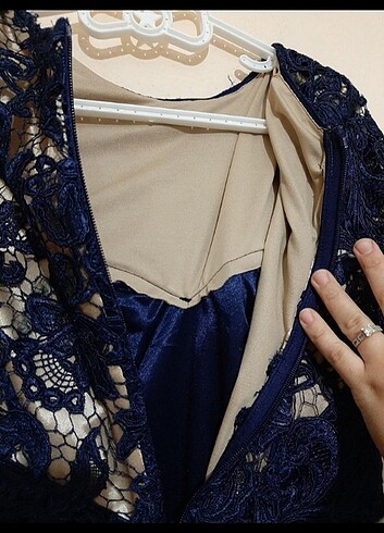 Dantelli midi abiye - Görsel 8