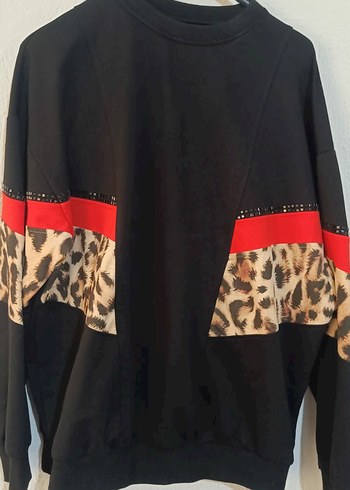 Leopar Desenli Uzun Siyah eşofman takımı